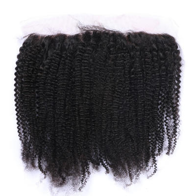 Kinky Curly Lace Frontal Brazilian Human Hair  Ear To Ear Lace Frontals