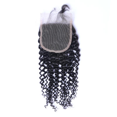 100% Unprocessed Brazilian Human Hair Jerry Curly Lace Closure