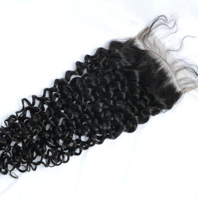 100% Unprocessed Brazilian Human Hair Deep Curly Lace Closure