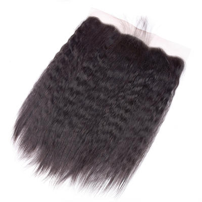 Kinky Straight Lace Frontal Brazilian Human Hair  Ear To Ear Lace Frontals