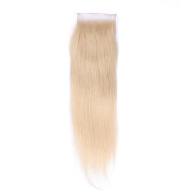 613 Blond Straight 100% Unprocessed Brazilian Human Hair Lace Closure