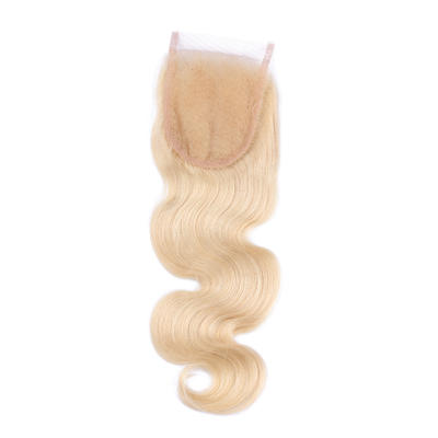 613 blond Body Wave 100% Unprocessed Brazilian Human Hair Lace Closure